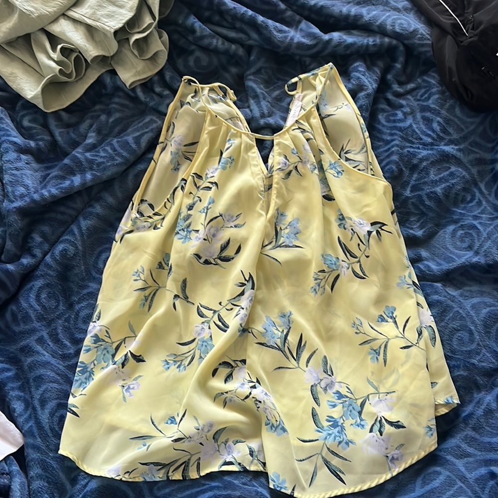 High Neck Floral Sleeveless Top